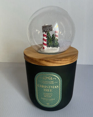 Kirkland’s Snowglobe Christmas Tree Candle NEW 9.7 oz Holiday Decor Gift